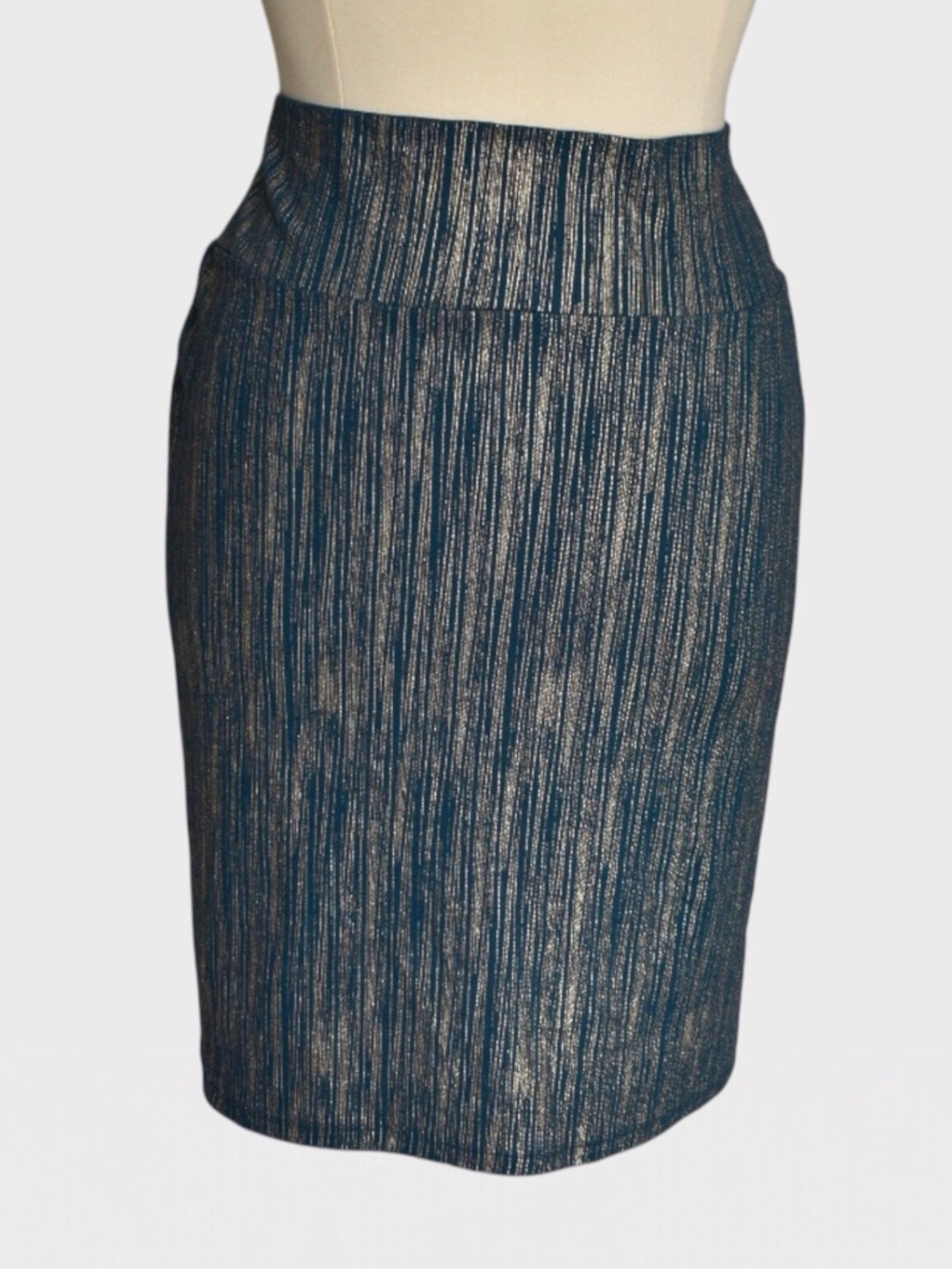 LuLaRoe Metallic Stripedā Pencil Skirt